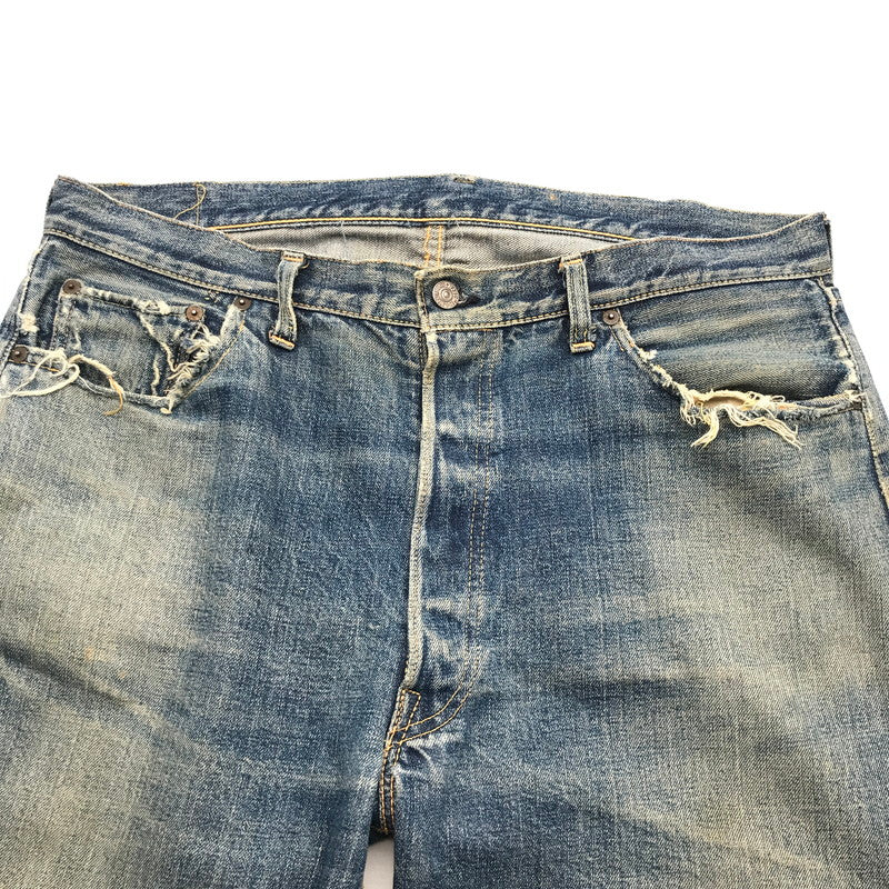 【中古品】【メンズ】 LEVI`S 50`S 501XX リーバイス オフセットセンターループ フロントVステッチ ボタン裏ドット刻印 セルビッジ裏シングル INDIGO SIZE:平置き46cm デニムパンツ 156-260820-io-04-fuzh 万代Net店