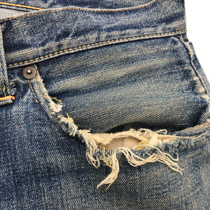 【中古品】【メンズ】 LEVI`S 50`S 501XX リーバイス オフセットセンターループ フロントVステッチ ボタン裏ドット刻印 セルビッジ裏シングル INDIGO SIZE:平置き46cm デニムパンツ 156-260820-io-04-fuzh 万代Net店