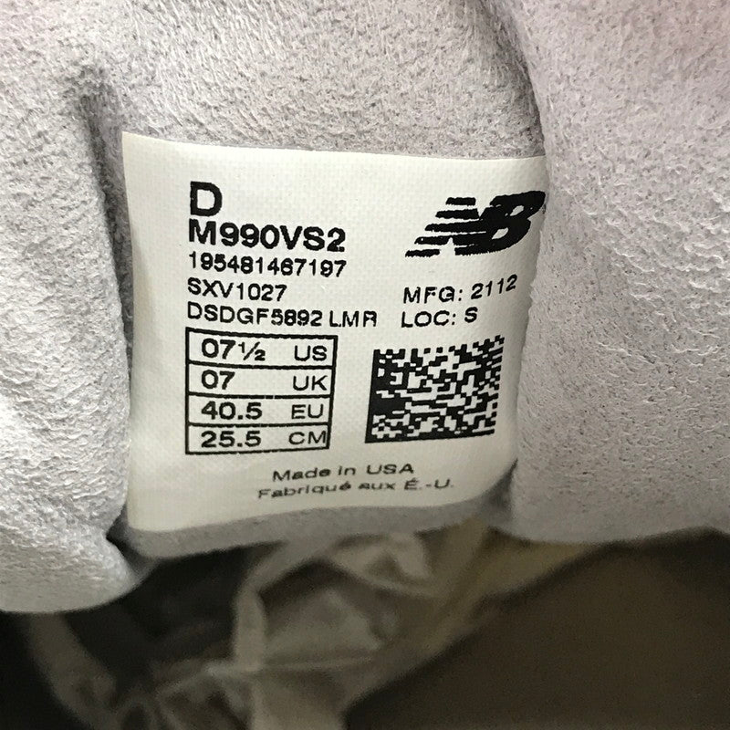 【中古品】【メンズ】 NEW BALANCE ニューバランス M990VS2 "GRAY" スニーカー シューズ 靴 164-260821-mh-01-fuzh サイズ：25.5cm カラー：グレー 万代Net店