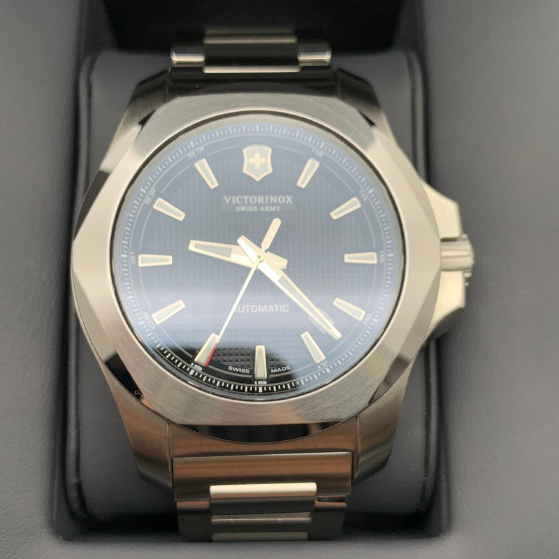 【中古品】【メンズ】 VICTORINOX ビクトリノックス 241837 I.N.O.X. MECHANICAL アナログ 腕時計 時計 SILVER 自動巻き 説明書・保護バンパー・コマ・ケース付属 197-260823-io-08-fuzh 万代Net店