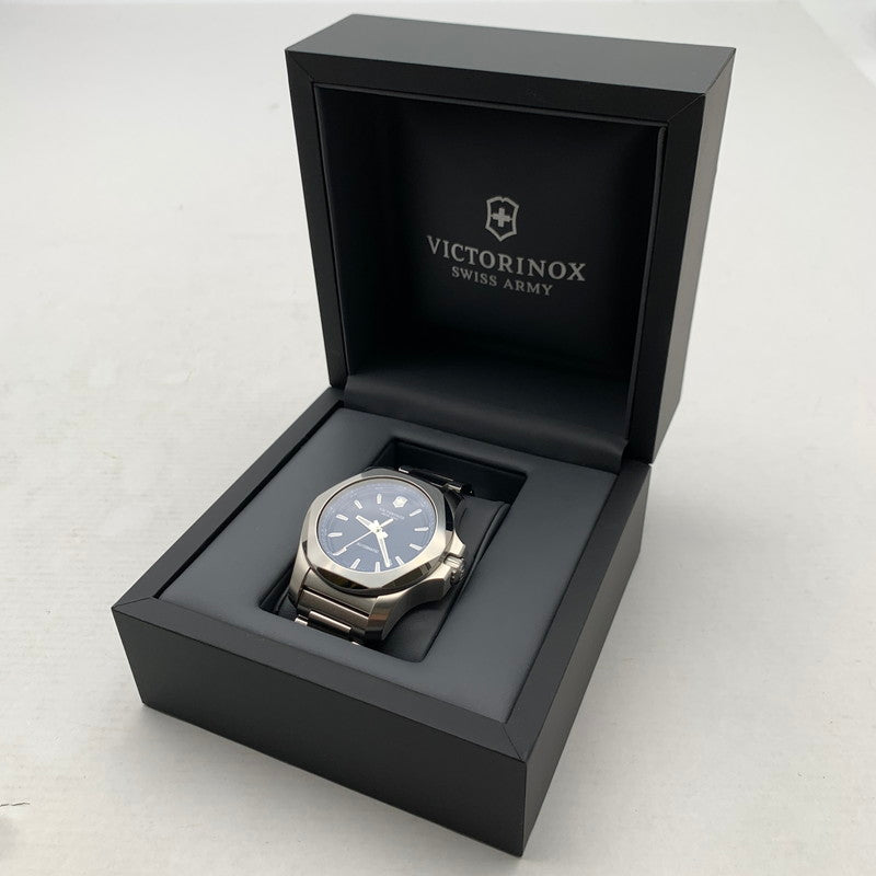 【中古品】【メンズ】 VICTORINOX ビクトリノックス 241837 I.N.O.X. MECHANICAL アナログ 腕時計 時計 SILVER 自動巻き 説明書・保護バンパー・コマ・ケース付属 197-260823-io-08-fuzh 万代Net店