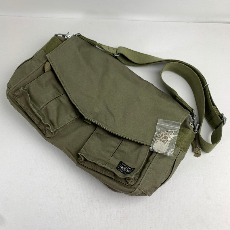 【中古品】【メンズ】 PORTER LOVE&PEACE ポーター ラブ&ピース ショルダーバッグ KHAKI ドックタグ付属 カバン 188-260822-io-13-fuzh 万代Net店