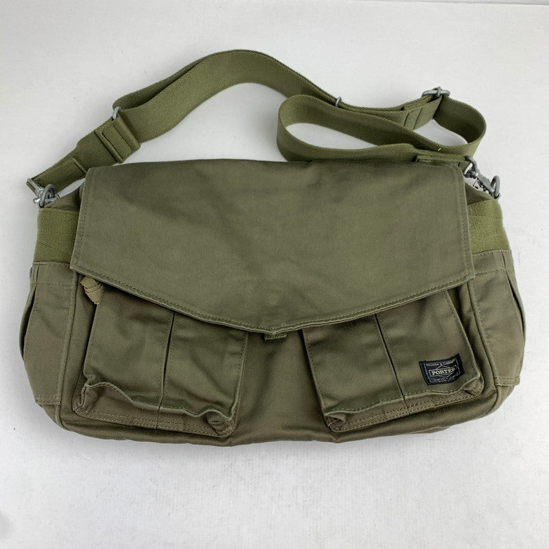 【中古品】【メンズ】 PORTER LOVE&PEACE ポーター ラブ&ピース ショルダーバッグ KHAKI ドックタグ付属 カバン 188-260822-io-13-fuzh 万代Net店