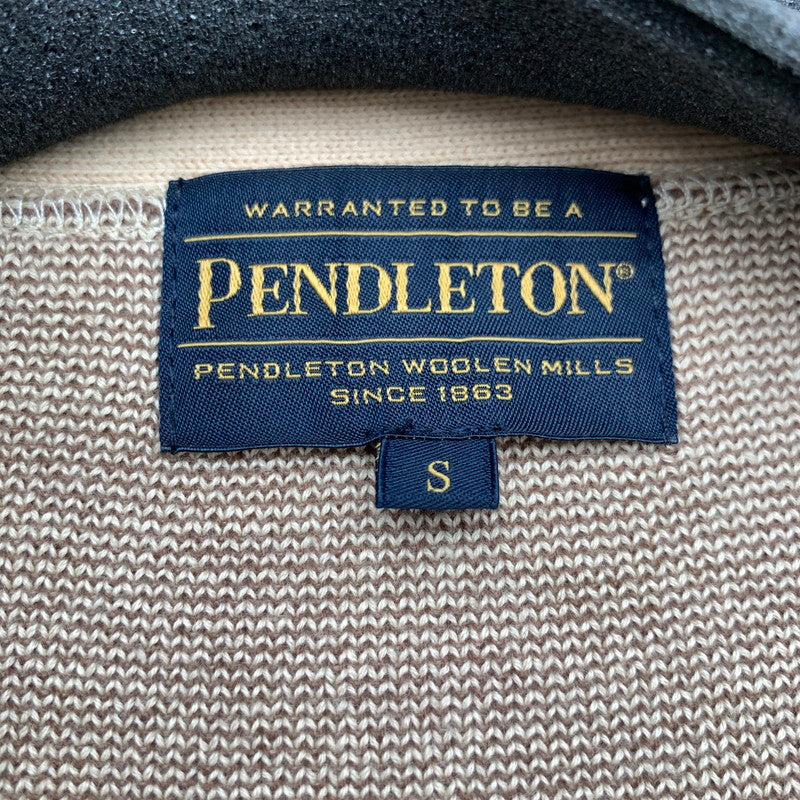 【中古品】【メンズ】 PENDLETON ペンドルトン カーディガン チマヨ ニットカーディガン ベージュ Sサイズ 145-260823-io-17-fuzh 万代Net店