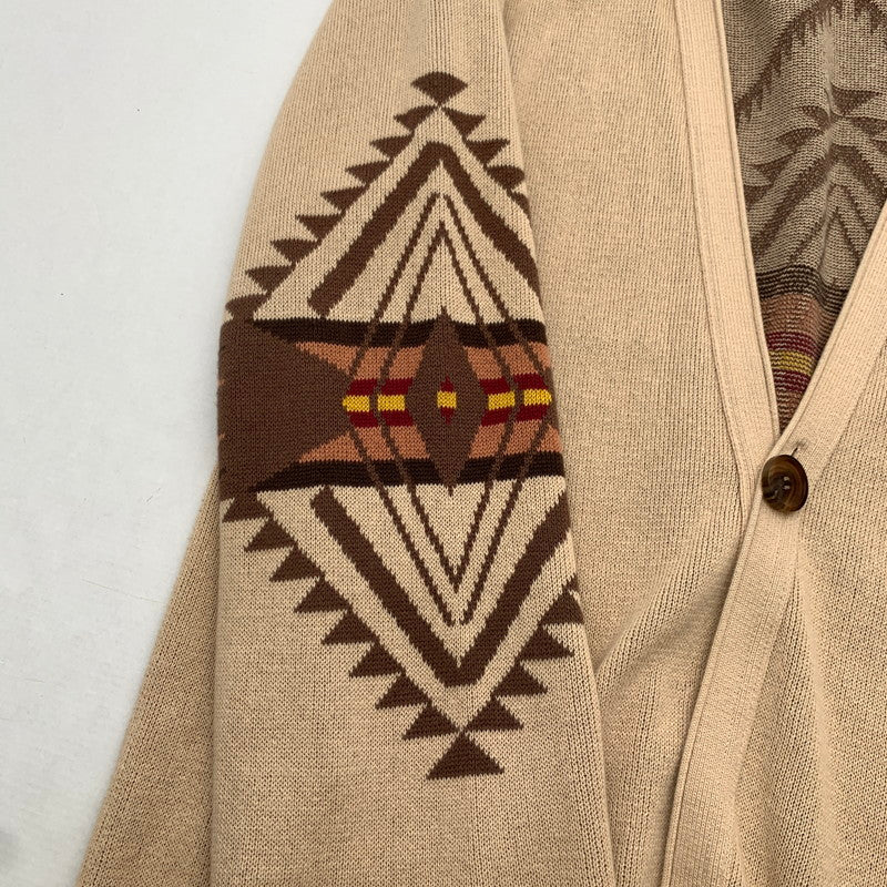 【中古品】【メンズ】 PENDLETON ペンドルトン カーディガン チマヨ ニットカーディガン ベージュ Sサイズ 145-260823-io-17-fuzh 万代Net店