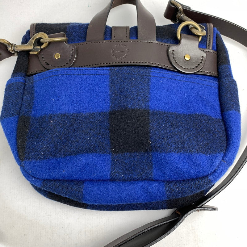 【中古品】【メンズ】 FILSON MACKINAW フィルソン マッキーノ スモール フィールド バッグ チェック BLUE USA製.24オンス カバン ショルダーバッグ かばん 鞄 ※毛玉・使用感あり 188-260822-io-03-fuzh 万代Net店