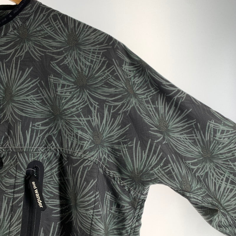 【中古品】【メンズ】 AND WANDER アンドワンダー NYLON JACKET ナイロンジャケット カラーグリーン ボタニカル柄 サイズ3 144-260825-ky-03-fuzh 万代Net店