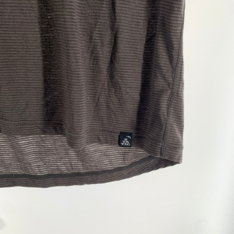 【中古品】【メンズ】 STATIC スタティック 長袖Tシャツ カラー ブラウン ボーダー柄 144-260825-ky-12-fuzh 万代Net店