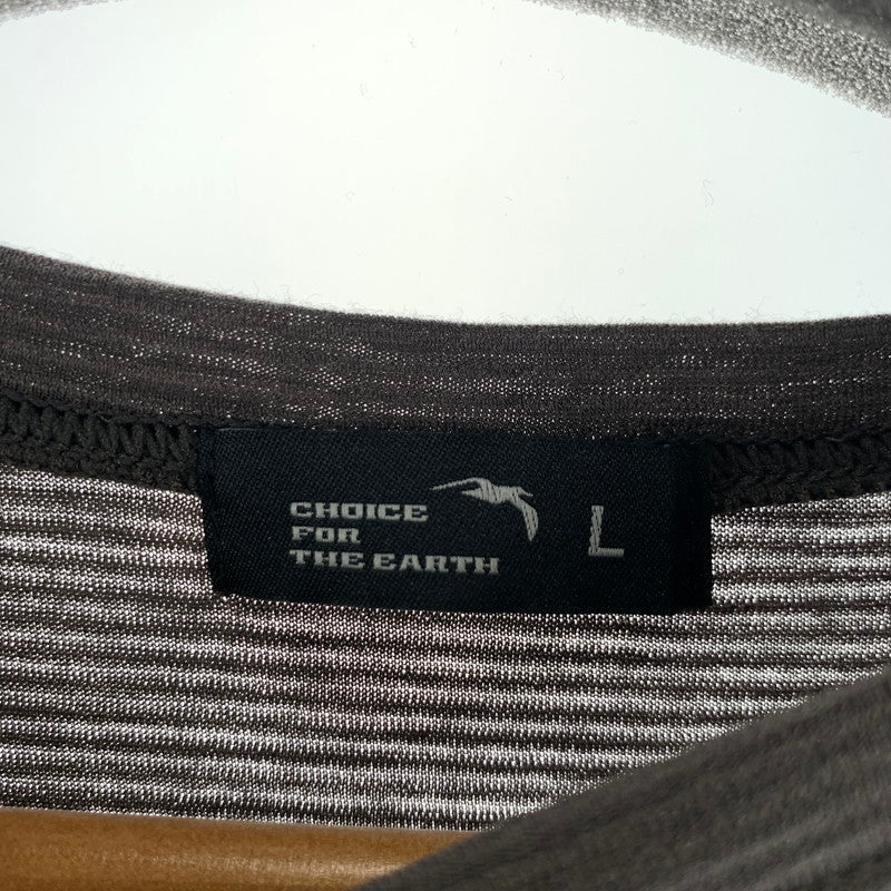 【中古品】【メンズ】 STATIC スタティック 長袖Tシャツ カラー ブラウン ボーダー柄 144-260825-ky-12-fuzh 万代Net店