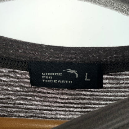 【中古品】【メンズ】 STATIC スタティック 長袖Tシャツ カラー ブラウン ボーダー柄 144-260825-ky-12-fuzh 万代Net店