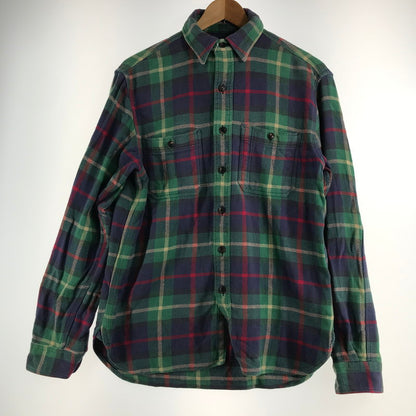 【中古品】【メンズ】 RALPH LAUREN ラルフローレン 80年代 ネルシャツ チェックシャツ グリーンチェック Sサイズ ※ボタン糸緩め・ほつれ・白い汚れあり 145-260830-io-40-fuzh 万代Net店