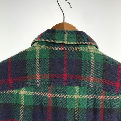 【中古品】【メンズ】 RALPH LAUREN ラルフローレン 80年代 ネルシャツ チェックシャツ グリーンチェック Sサイズ ※ボタン糸緩め・ほつれ・白い汚れあり 145-260830-io-40-fuzh 万代Net店