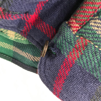 【中古品】【メンズ】 RALPH LAUREN ラルフローレン 80年代 ネルシャツ チェックシャツ グリーンチェック Sサイズ ※ボタン糸緩め・ほつれ・白い汚れあり 145-260830-io-40-fuzh 万代Net店