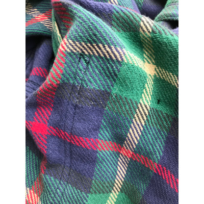【中古品】【メンズ】 RALPH LAUREN ラルフローレン 80年代 ネルシャツ チェックシャツ グリーンチェック Sサイズ ※ボタン糸緩め・ほつれ・白い汚れあり 145-260830-io-40-fuzh 万代Net店
