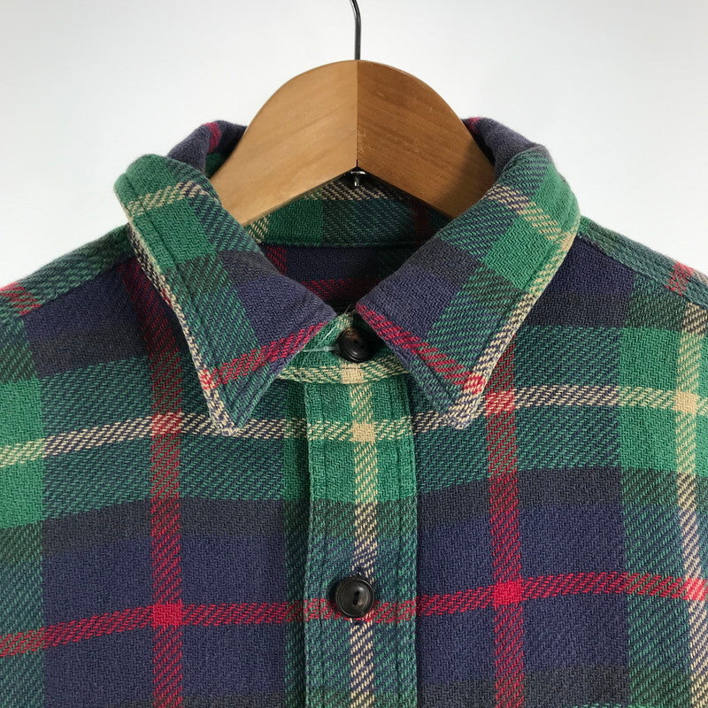 【中古品】【メンズ】 RALPH LAUREN ラルフローレン 80年代 ネルシャツ チェックシャツ グリーンチェック Sサイズ ※ボタン糸緩め・ほつれ・白い汚れあり 145-260830-io-40-fuzh 万代Net店