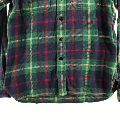 【中古品】【メンズ】 RALPH LAUREN ラルフローレン 80年代 ネルシャツ チェックシャツ グリーンチェック Sサイズ ※ボタン糸緩め・ほつれ・白い汚れあり 145-260830-io-40-fuzh 万代Net店
