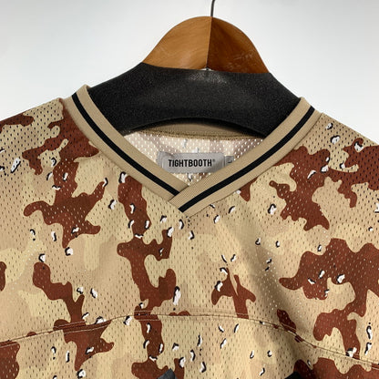 【中古品】【メンズ】 TIGHTBOOTH タイトブース FOOTBALL SHIRT フットボールシャツ CAMO カモフラージュ 迷彩柄 Lサイズ ※ほつれ・傷跡あり 142-260830-io-10-fuzh 万代Net店