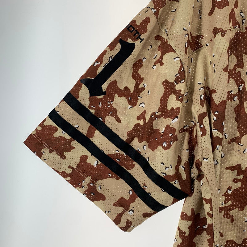 【中古品】【メンズ】 TIGHTBOOTH タイトブース FOOTBALL SHIRT フットボールシャツ CAMO カモフラージュ 迷彩柄 Lサイズ ※ほつれ・傷跡あり 142-260830-io-10-fuzh 万代Net店