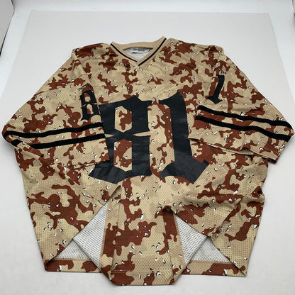 【中古品】【メンズ】 TIGHTBOOTH タイトブース FOOTBALL SHIRT フットボールシャツ CAMO カモフラージュ 迷彩柄 Lサイズ ※ほつれ・傷跡あり 142-260830-io-10-fuzh 万代Net店