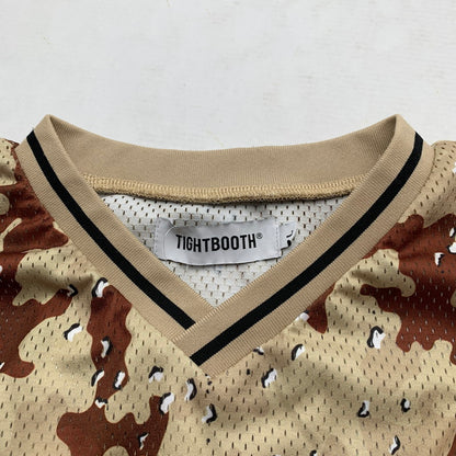 【中古品】【メンズ】 TIGHTBOOTH タイトブース FOOTBALL SHIRT フットボールシャツ CAMO カモフラージュ 迷彩柄 Lサイズ ※ほつれ・傷跡あり 142-260830-io-10-fuzh 万代Net店