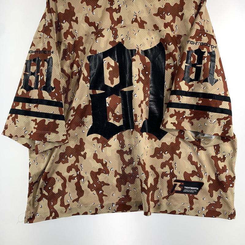 【中古品】【メンズ】 TIGHTBOOTH タイトブース FOOTBALL SHIRT フットボールシャツ CAMO カモフラージュ 迷彩柄 Lサイズ ※ほつれ・傷跡あり 142-260830-io-10-fuzh 万代Net店