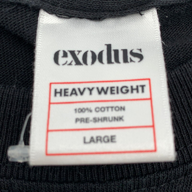 【中古品】【メンズ】 EXODUS×TATTOO STUDIO LIFE エクソダス タトゥー スタジオライフ 半袖Tシャツ BLACK Lサイズ ※白いスレ・ほつれあり 142-260830-io-13-fuzh カラー：ブラック 万代Net店