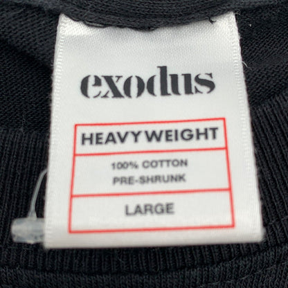 【中古品】【メンズ】 EXODUS×TATTOO STUDIO LIFE エクソダス タトゥー スタジオライフ 半袖Tシャツ BLACK Lサイズ ※白いスレ・ほつれあり 142-260830-io-13-fuzh カラー：ブラック 万代Net店