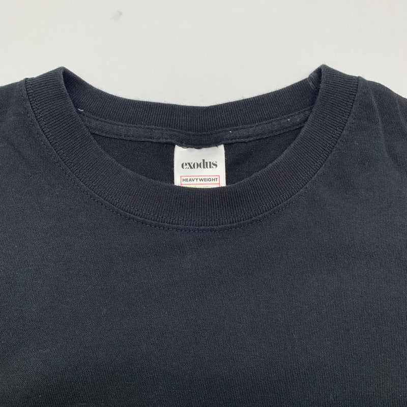【中古品】【メンズ】 EXODUS×TATTOO STUDIO LIFE エクソダス タトゥー スタジオライフ 半袖Tシャツ BLACK Lサイズ ※白いスレ・ほつれあり 142-260830-io-13-fuzh カラー：ブラック 万代Net店