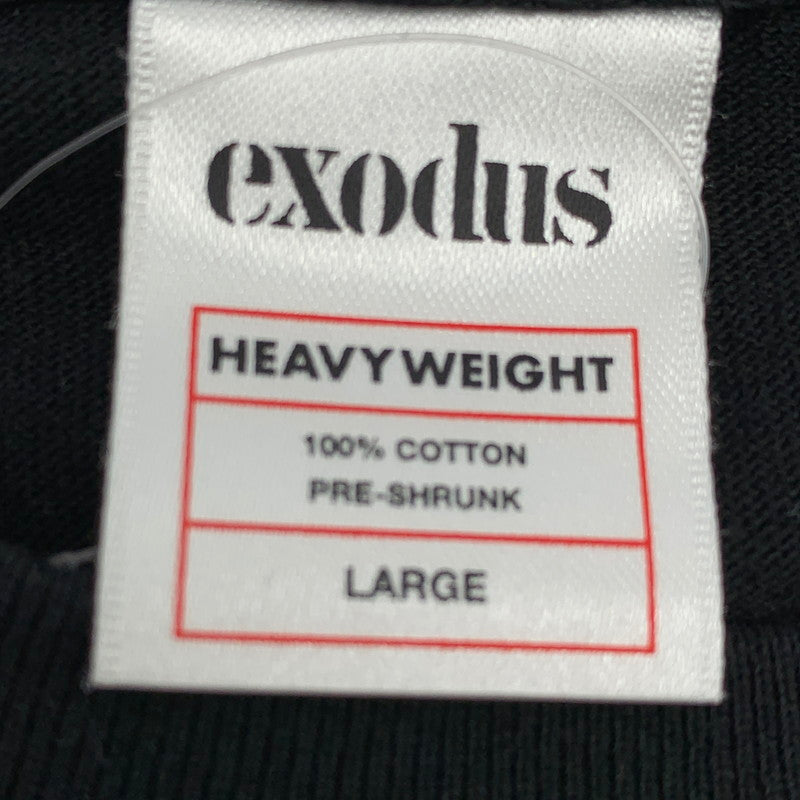 【中古品】【メンズ】 EXODUS×TATTOO STUDIO LIFE エクソダス タトゥー スタジオライフ 半袖Tシャツ BLACK Lサイズ ※白いスレ・ほつれあり 142-260830-io-12-fuzh カラー：ブラック 万代Net店