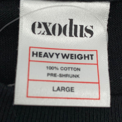 【中古品】【メンズ】 EXODUS×TATTOO STUDIO LIFE エクソダス タトゥー スタジオライフ 半袖Tシャツ BLACK Lサイズ ※白いスレ・ほつれあり 142-260830-io-12-fuzh カラー：ブラック 万代Net店