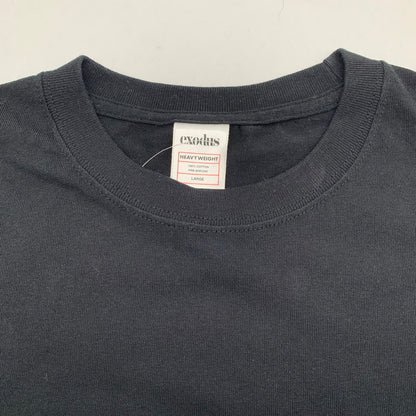 【中古品】【メンズ】 EXODUS×TATTOO STUDIO LIFE エクソダス タトゥー スタジオライフ 半袖Tシャツ BLACK Lサイズ ※白いスレ・ほつれあり 142-260830-io-12-fuzh カラー：ブラック 万代Net店