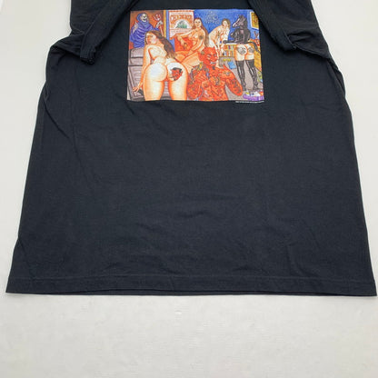 【中古品】【メンズ】 EXODUS×TATTOO STUDIO LIFE エクソダス タトゥー スタジオライフ 半袖Tシャツ BLACK Lサイズ ※白いスレ・ほつれあり 142-260830-io-12-fuzh カラー：ブラック 万代Net店
