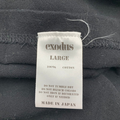 【中古品】【メンズ】 EXODUS×TATTOO STUDIO LIFE エクソダス タトゥー スタジオライフ 半袖Tシャツ BLACK Lサイズ ※白いスレ・ほつれあり 142-260830-io-12-fuzh カラー：ブラック 万代Net店