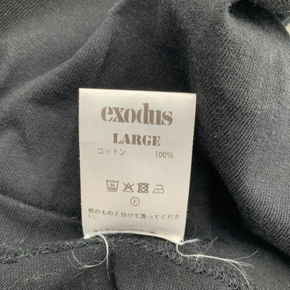 【中古品】【メンズ】 EXODUS×TATTOO STUDIO LIFE エクソダス タトゥー スタジオライフ 半袖Tシャツ BLACK Lサイズ ※白いスレ・ほつれあり 142-260830-io-12-fuzh カラー：ブラック 万代Net店