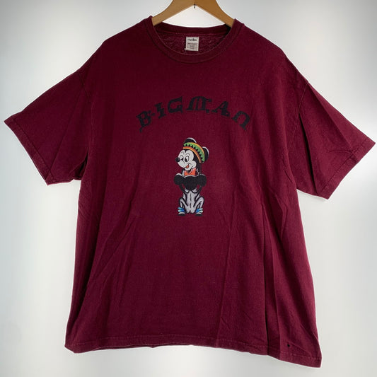 【中古品】【メンズ】 EXODUS×MICKEY MOUSE エクソダス ミッキーマウス 半袖Tシャツ RED XLサイズ ※穴あり 142-260830-io-11-fuzh カラー：レッド 万代Net店