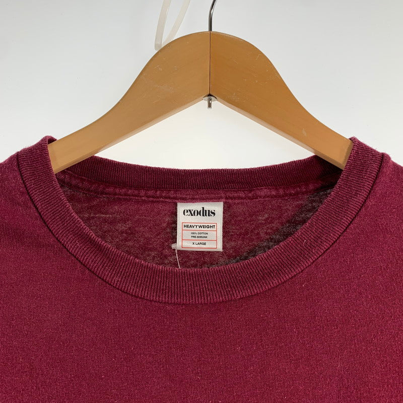 【中古品】【メンズ】 EXODUS×MICKEY MOUSE エクソダス ミッキーマウス 半袖Tシャツ RED XLサイズ ※穴あり 142-260830-io-11-fuzh カラー：レッド 万代Net店