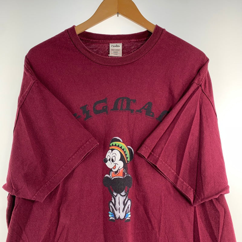 【中古品】【メンズ】 EXODUS×MICKEY MOUSE エクソダス ミッキーマウス 半袖Tシャツ RED XLサイズ ※穴あり 142-260830-io-11-fuzh カラー：レッド 万代Net店