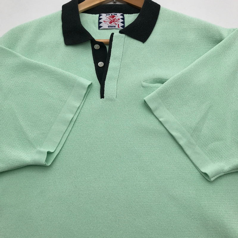 【中古品】【メンズ】 SON OF THE CHEESE サノバチーズ CLERIC POLO クレリックポロシャツ GREEN Lサイズ ※ほつれ・汚れあり 140-260830-io-42-fuzh カラー：グリーン 万代Net店