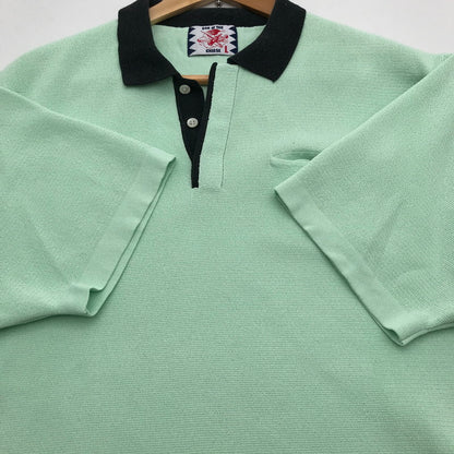 【中古品】【メンズ】 SON OF THE CHEESE サノバチーズ CLERIC POLO クレリックポロシャツ GREEN Lサイズ ※ほつれ・汚れあり 140-260830-io-42-fuzh カラー：グリーン 万代Net店