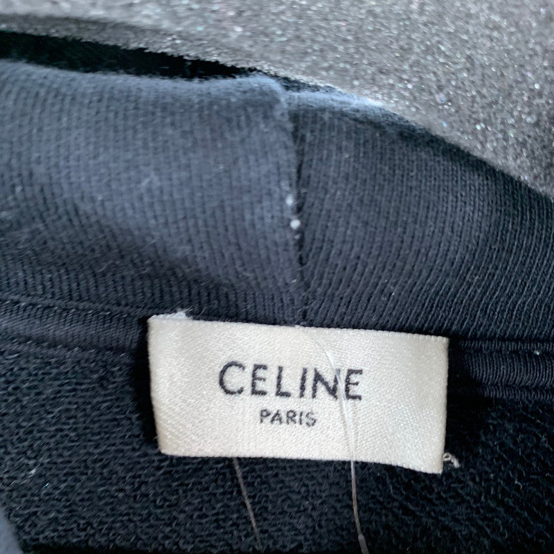 【中古品】【メンズ】 CELINE セリーヌ 2Y006917G バックロゴプリントフーディ パーカー BLACK Sサイズ ※使用感・シミあり 141-260830-io-09-fuzh カラー：ブラック 万代Net店