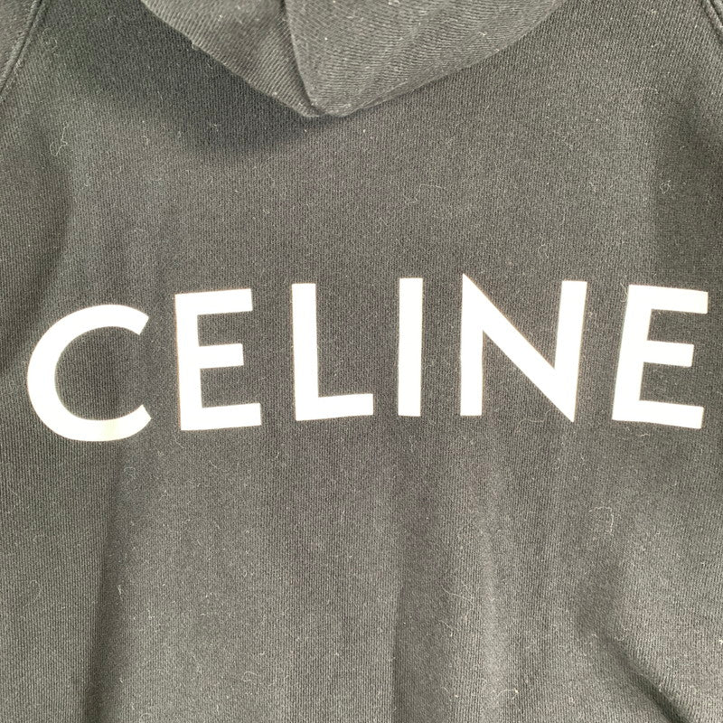 【中古品】【メンズ】 CELINE セリーヌ 2Y006917G バックロゴプリントフーディ パーカー BLACK Sサイズ ※使用感・シミあり 141-260830-io-09-fuzh カラー：ブラック 万代Net店