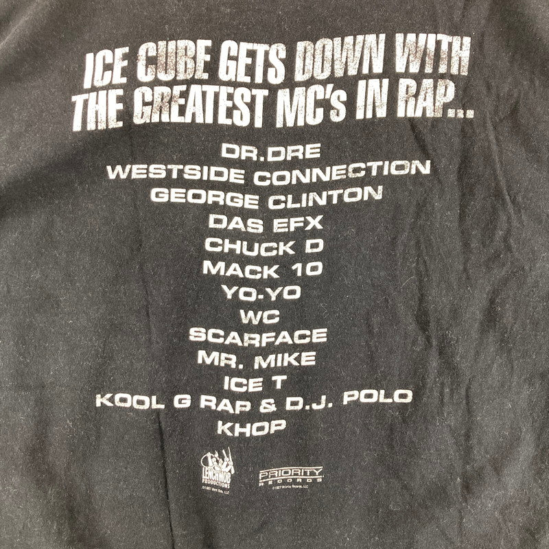 【中古品】【メンズ】 ICE CUBE アイス・キューブ 90S"GETS DOWN WITH THE GREATEST MC’S IN RAP"TEE BLACK SIZE:XXL 145-260828-ky-09-fuzh 万代Net店