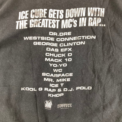 【中古品】【メンズ】 ICE CUBE アイス・キューブ 90S"GETS DOWN WITH THE GREATEST MC’S IN RAP"TEE BLACK SIZE:XXL 145-260828-ky-09-fuzh 万代Net店