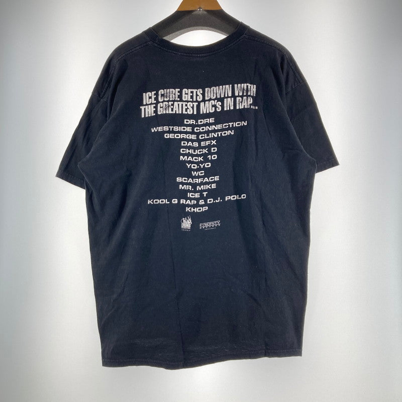【中古品】【メンズ】 ICE CUBE アイス・キューブ 90S"GETS DOWN WITH THE GREATEST MC’S IN RAP"TEE BLACK SIZE:XXL 145-260828-ky-09-fuzh 万代Net店