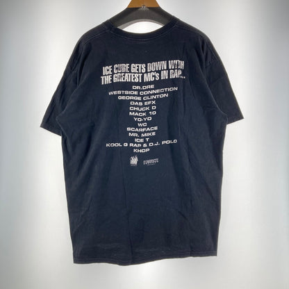 【中古品】【メンズ】 ICE CUBE アイス・キューブ 90S"GETS DOWN WITH THE GREATEST MC’S IN RAP"TEE BLACK SIZE:XXL 145-260828-ky-09-fuzh 万代Net店