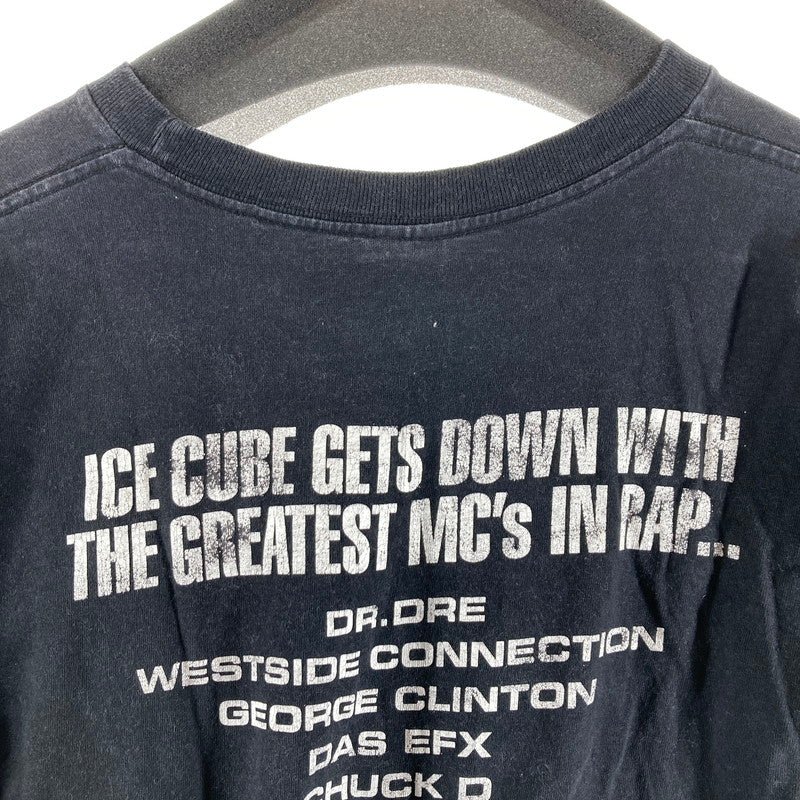 【中古品】【メンズ】 ICE CUBE アイス・キューブ 90S"GETS DOWN WITH THE GREATEST MC’S IN RAP"TEE BLACK SIZE:XXL 145-260828-ky-09-fuzh 万代Net店