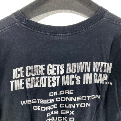 【中古品】【メンズ】 ICE CUBE アイス・キューブ 90S"GETS DOWN WITH THE GREATEST MC’S IN RAP"TEE BLACK SIZE:XXL 145-260828-ky-09-fuzh 万代Net店