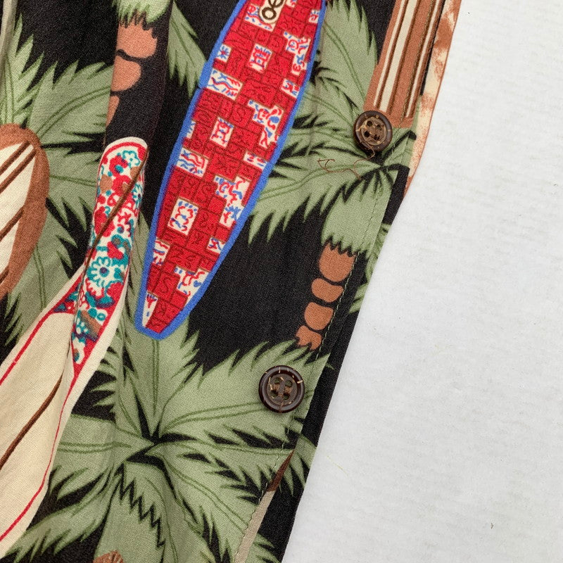 【中古品】【メンズ】 REYN SPOONER レイン・スプーナー RAYON SHIRT レーヨンシャツ 総柄 ヤシの木 アロハシャツ 半袖シャツ Mサイズ ※ボタン糸ほつれあり・ボタン取れている箇所あり 145-260830-io-51-fuzh 万代Net店