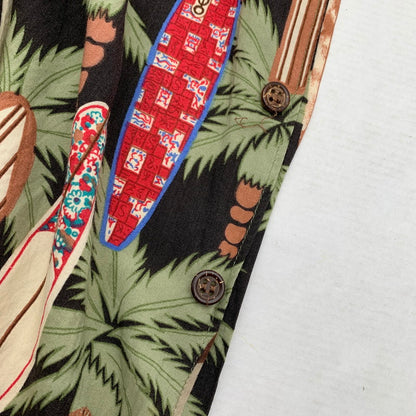 【中古品】【メンズ】 REYN SPOONER レイン・スプーナー RAYON SHIRT レーヨンシャツ 総柄 ヤシの木 アロハシャツ 半袖シャツ Mサイズ ※ボタン糸ほつれあり・ボタン取れている箇所あり 145-260830-io-51-fuzh 万代Net店