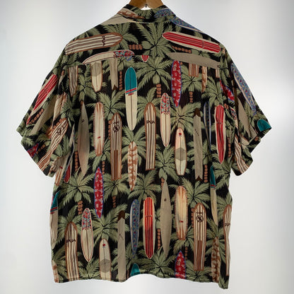 【中古品】【メンズ】 REYN SPOONER レイン・スプーナー RAYON SHIRT レーヨンシャツ 総柄 ヤシの木 アロハシャツ 半袖シャツ Mサイズ ※ボタン糸ほつれあり・ボタン取れている箇所あり 145-260830-io-51-fuzh 万代Net店